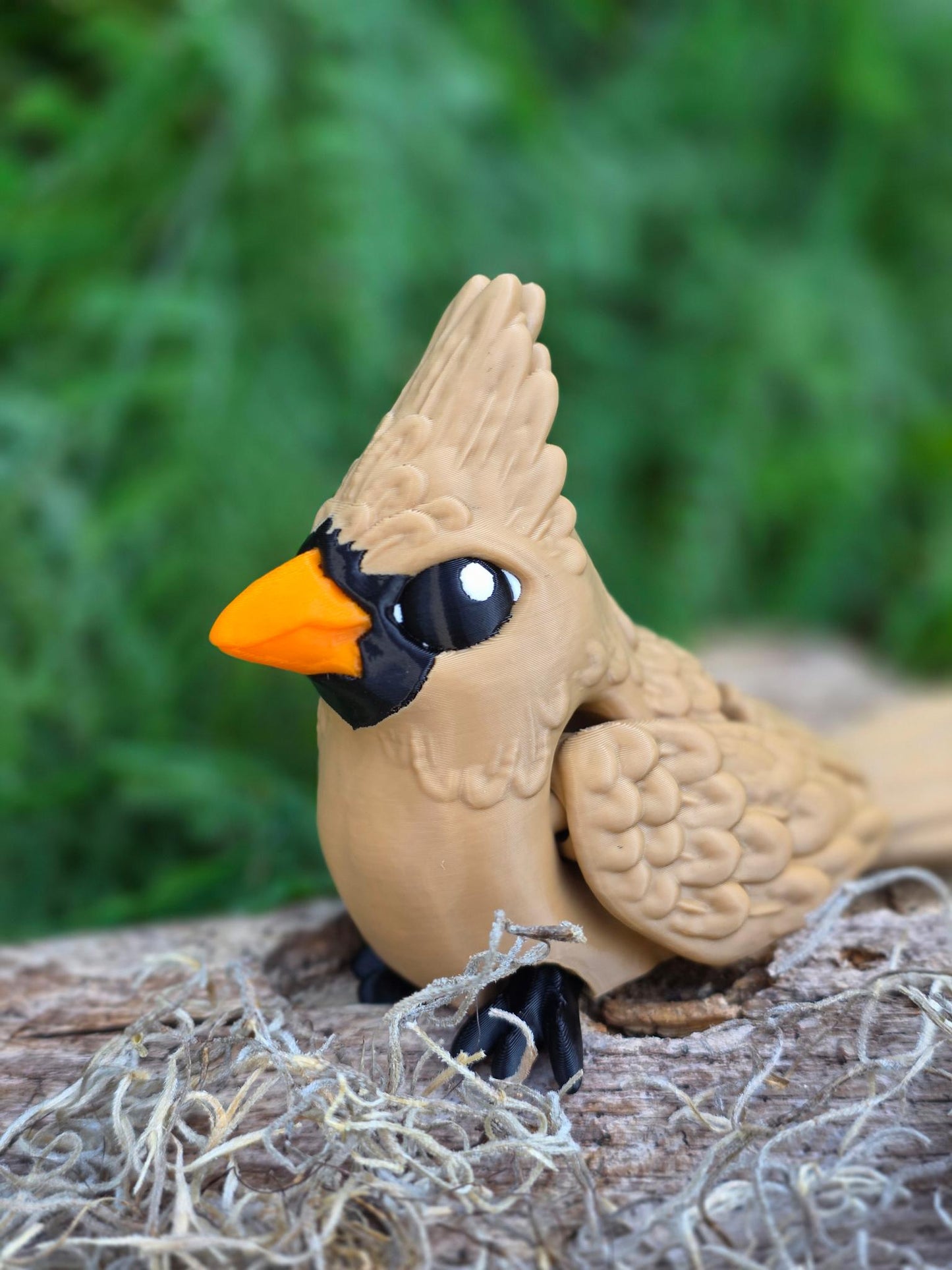 Articulated Cardinal Bird Figurine