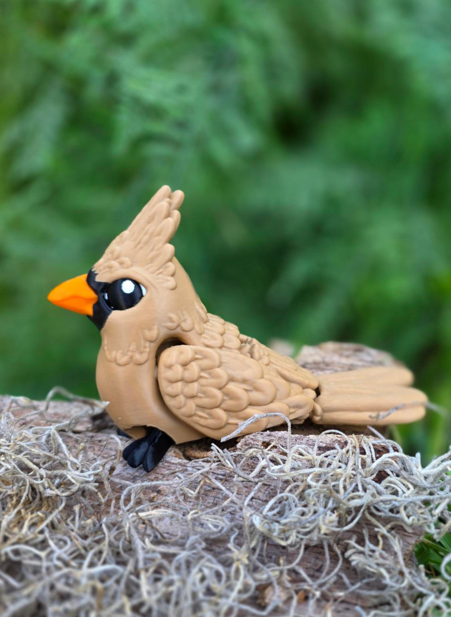 Articulated Cardinal Bird Figurine