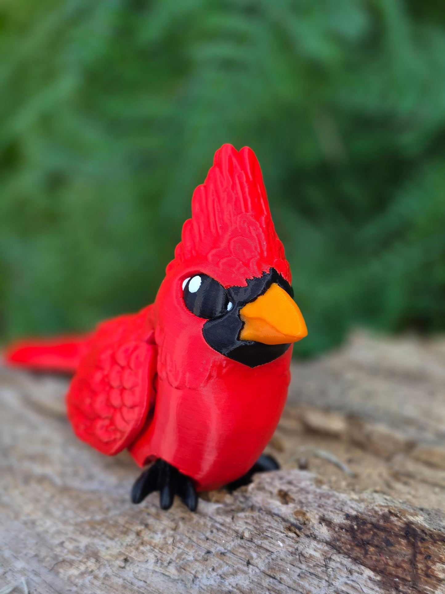 Articulated Cardinal Bird Figurine